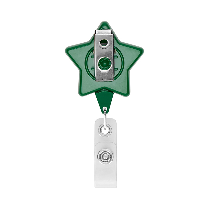 Enrouleur de badge rétractable en forme d'étoile avec logo. publicitaire personnalisé - vue 5