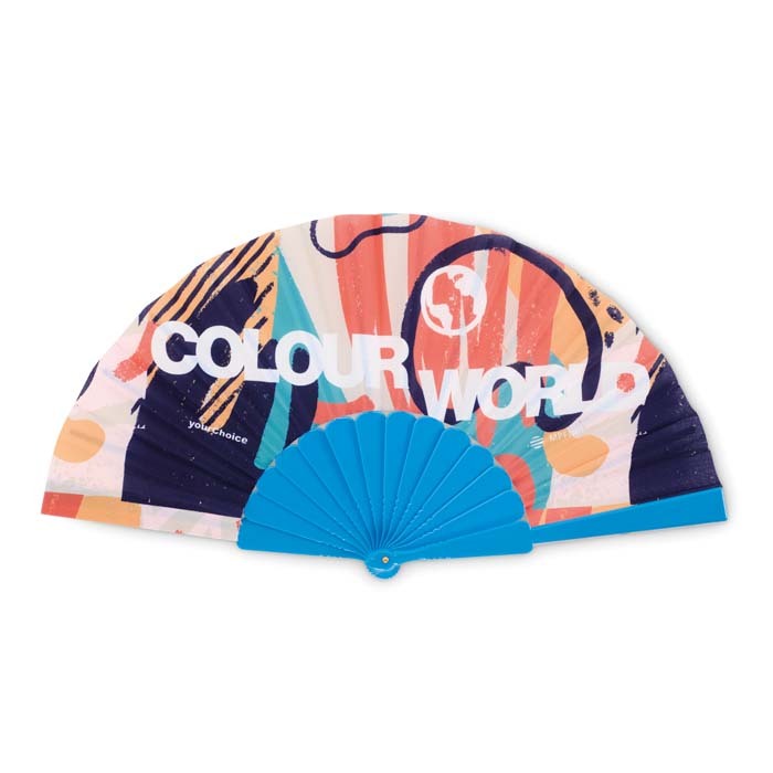 Eventail en plastique avec votre motif en quadri sur une face. publicitaire personnalisé - vue 5