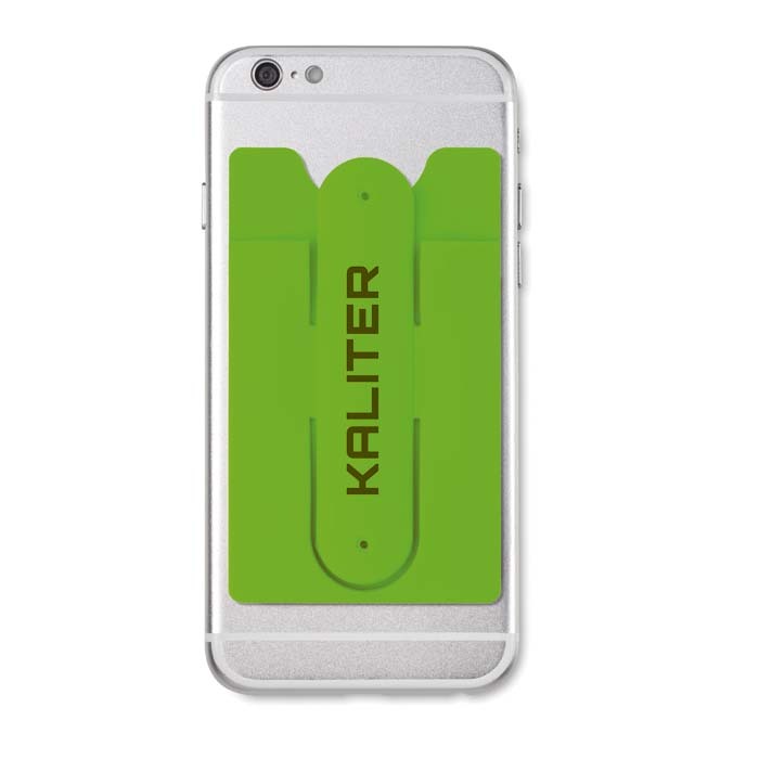 Pochette en silicone avec support à pression. logo en 1 couleur inclus publicitaire personnalisé - vue 5