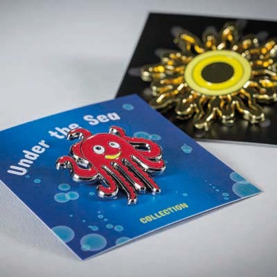 MPIN05 Pin's en alliage de zinc avec design en émail doux jusqu'à 3 couleurs. publicitaire personnalisé - vue 5