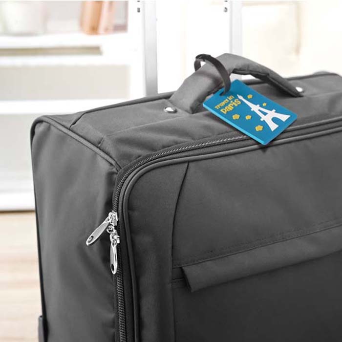 Etiquette à bagage en PVC petit modèle. Size: 65(w)x80(h) mm. publicitaire personnalisé - vue 5