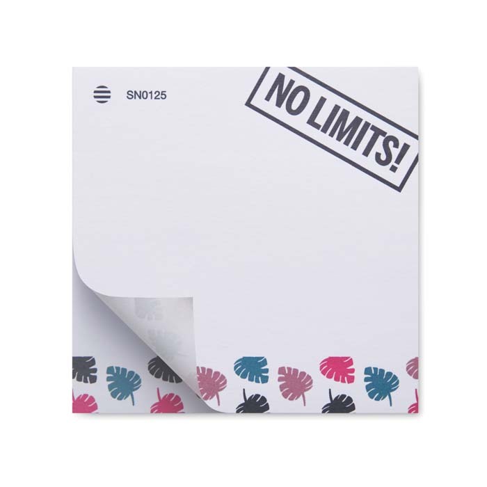 SN01 Bloc de 25-100 notes adhésives de forme carrée avec impression. publicitaire personnalisé - vue 5