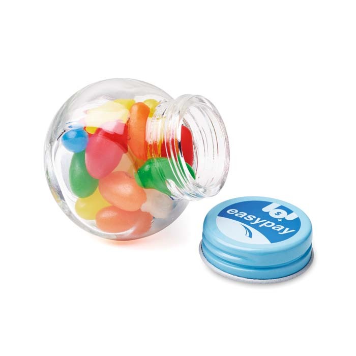 Pot en verre avec couvercle en métal. Dimensions : 5,5X5X3,5 cm. publicitaire personnalisé - vue 5