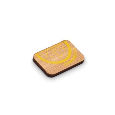 MBDG13 Épinglette en bambou forme rectangle fermeture par épingle de sûreté publicitaire personnalisé - vue 6