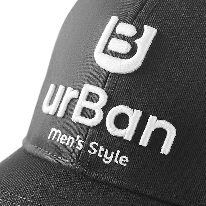 Casquette de baseball structurée à 6 pans, profil moyen en RPET. publicitaire personnalisé - vue 6