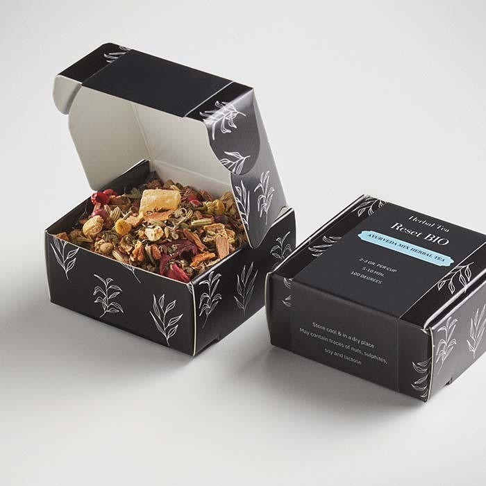 3 thés zen et un bonbon belge dans un coffret cadeau. publicitaire personnalisé - vue 6