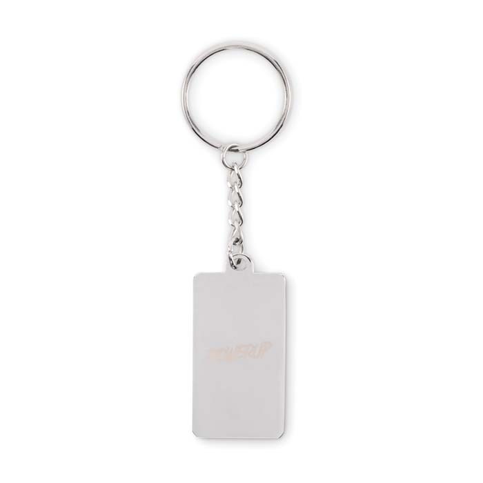 MK2037 Porte-clés en fer de forme rectangle avec doming. publicitaire personnalisé - vue 6