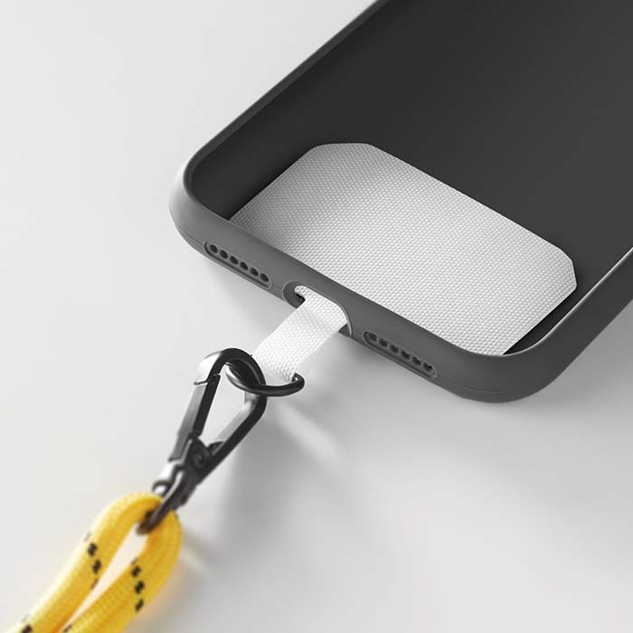 Cordon porte-téléphone bandoulière avec logo 1 couleur sur la boucle. publicitaire personnalisé - vue 6