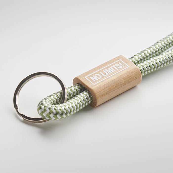 Cordon Porte-clés et porte-téléphone avec boucle en bambou imprimée ou gravée. publicitaire personnalisé - vue 6