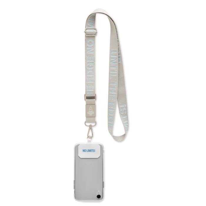 Cordon pour téléphone avec plaque métallique pour la gravure du logo. publicitaire personnalisé - vue 6