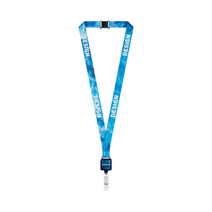 ML1170 Cordon en polyester sublimé avec enrouleur de badge de forme carrée. publicitaire personnalisé - vue 6