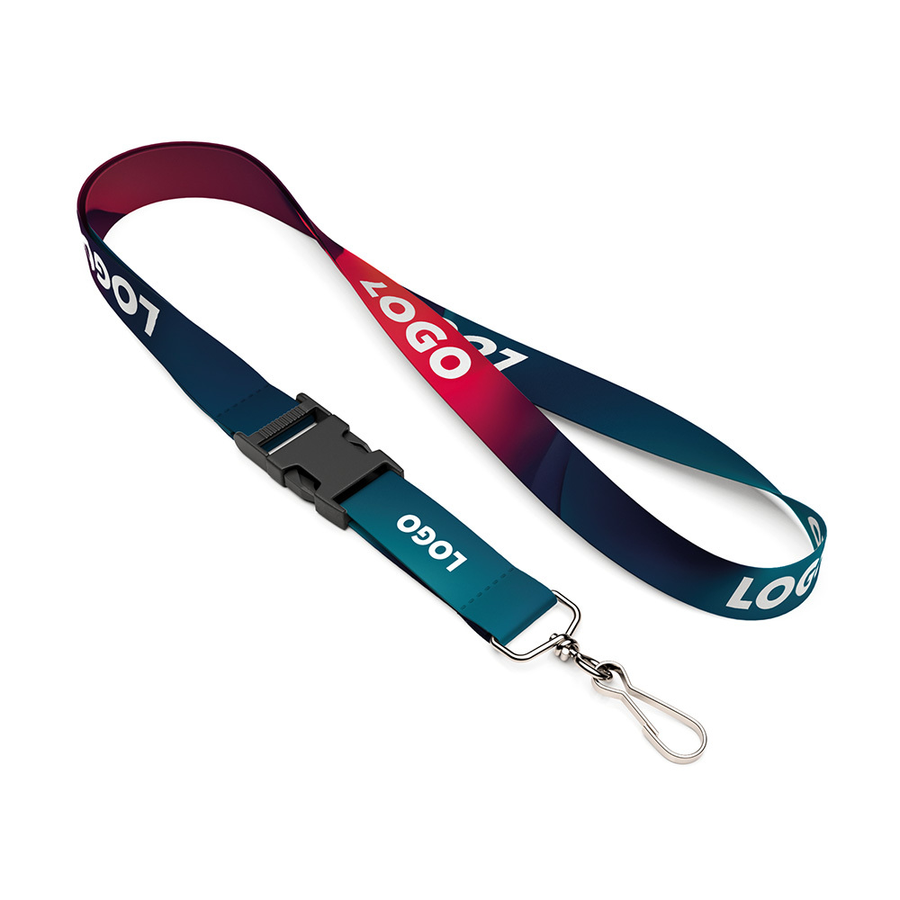 ML1204 Lanyard avec boucle et motif en quadri sur les deux faces. publicitaire personnalisé - vue 6