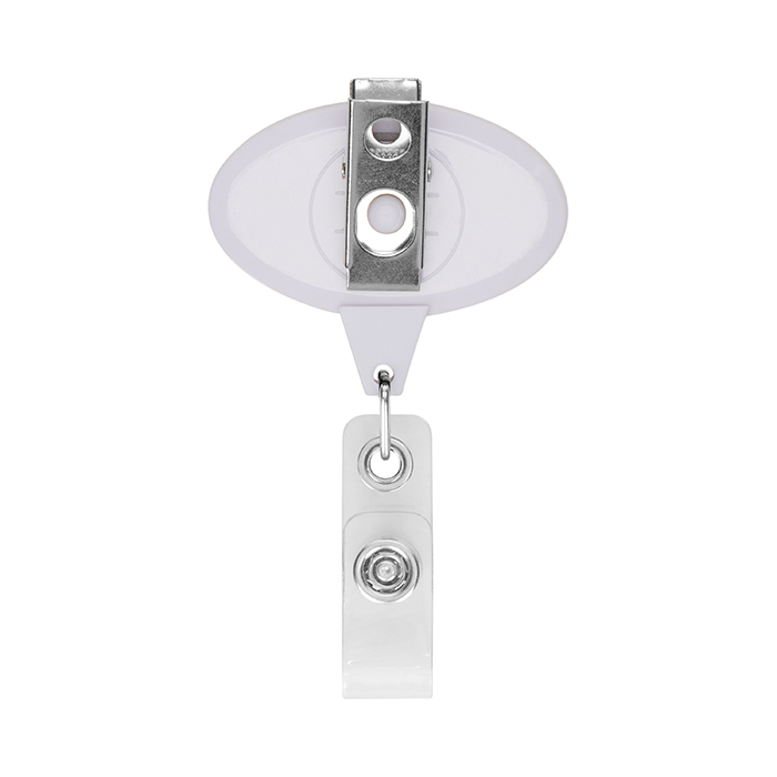 MLBR08 Enrouleur de badge rétractable de forme ovale avec logo. publicitaire personnalisé - vue 6