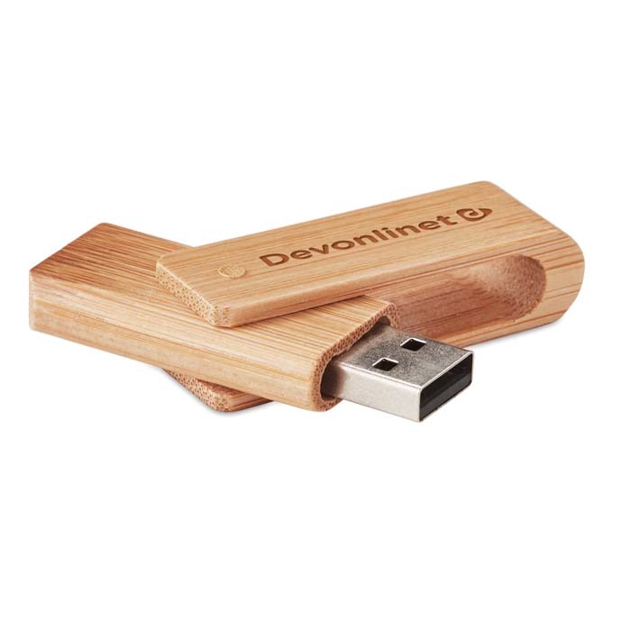 MO1202 Clé USB en bambou. Logo gravé sur 1 côté inclus. publicitaire personnalisé - vue 6
