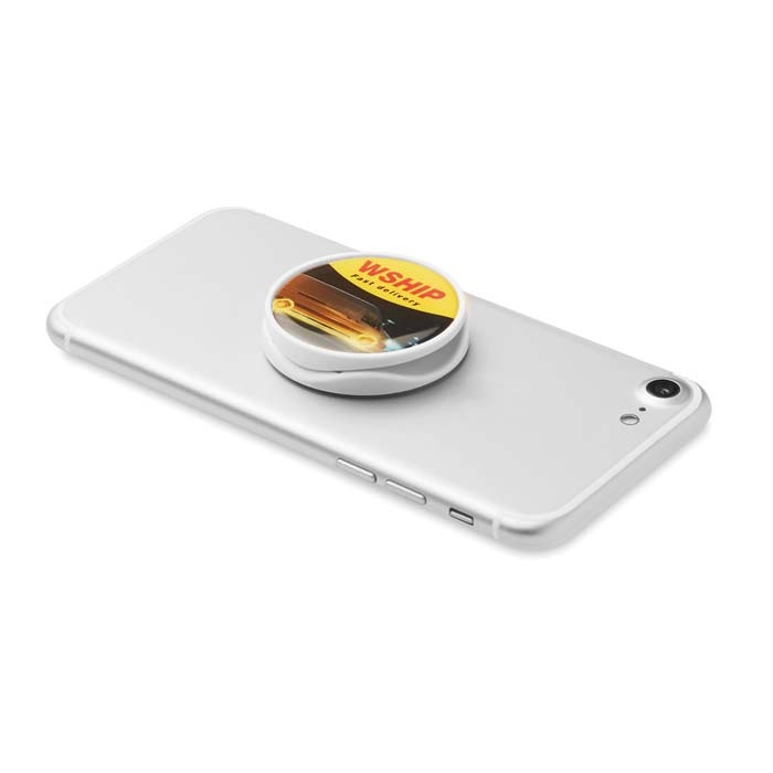 Support de téléphone pliable en ABS avec doming en quadri. publicitaire personnalisé - vue 6