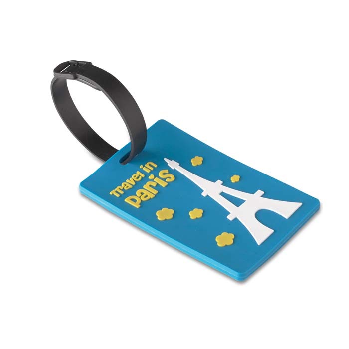 Etiquette à bagage en PVC petit modèle. Size: 65(w)x80(h) mm. publicitaire personnalisé - vue 6