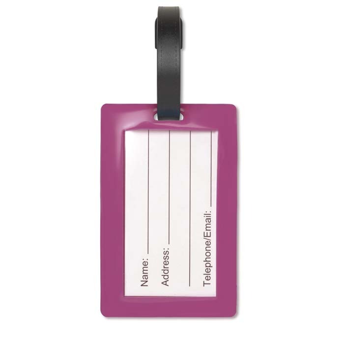 Etiquette à bagage en PVC forme personnalisable (2D). publicitaire personnalisé - vue 6