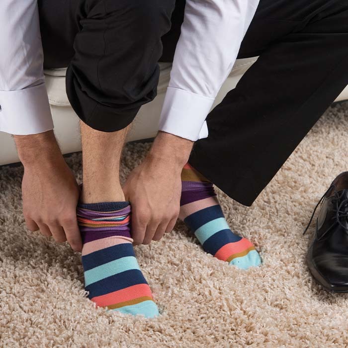 MWCS21 Chaussettes en coton Jacquard. Le MOQ est de 50 paires par taille. publicitaire personnalisé - vue 6