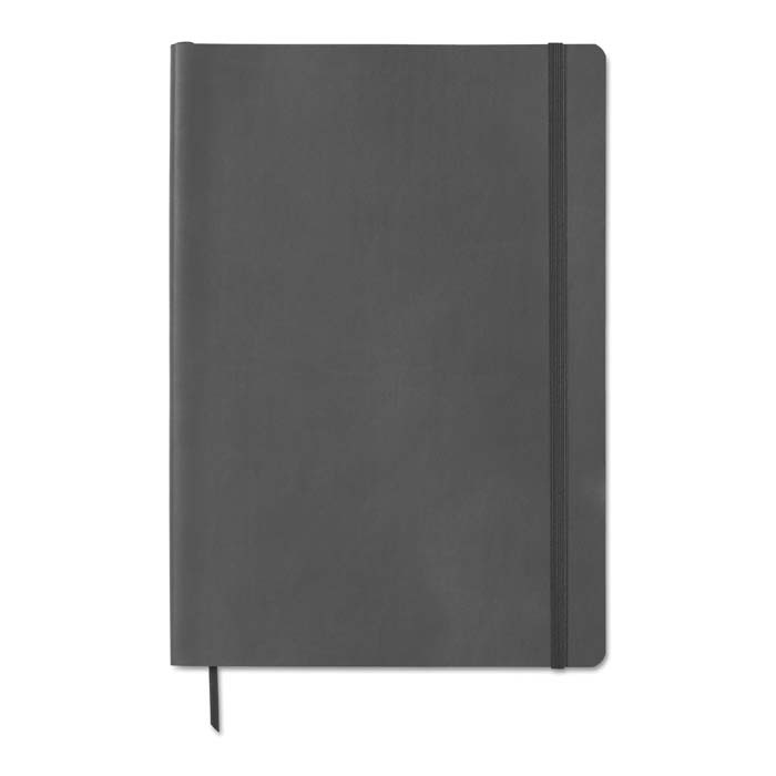 Cahier A5 à couverture souple en cuir PU avec avec feuilles personnalisées. publicitaire personnalisé - vue 6