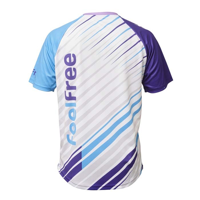 Maillot raglan sublimé à col ras du cou en maille polyester. publicitaire personnalisé - vue 7