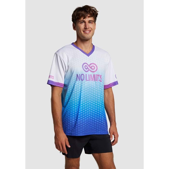 Maillot sublimé col V en maille polyester. publicitaire personnalisé - vue 7