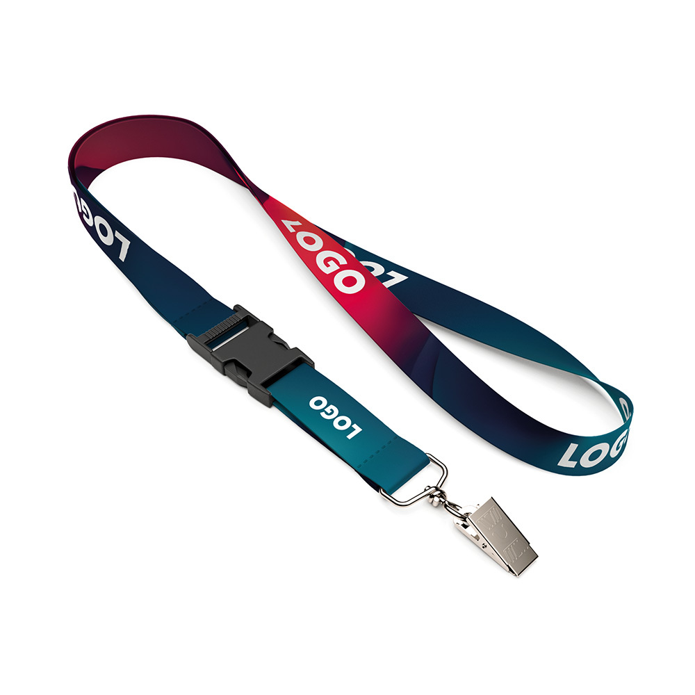 ML1204 Lanyard avec boucle et motif en quadri sur les deux faces. publicitaire personnalisé - vue 7