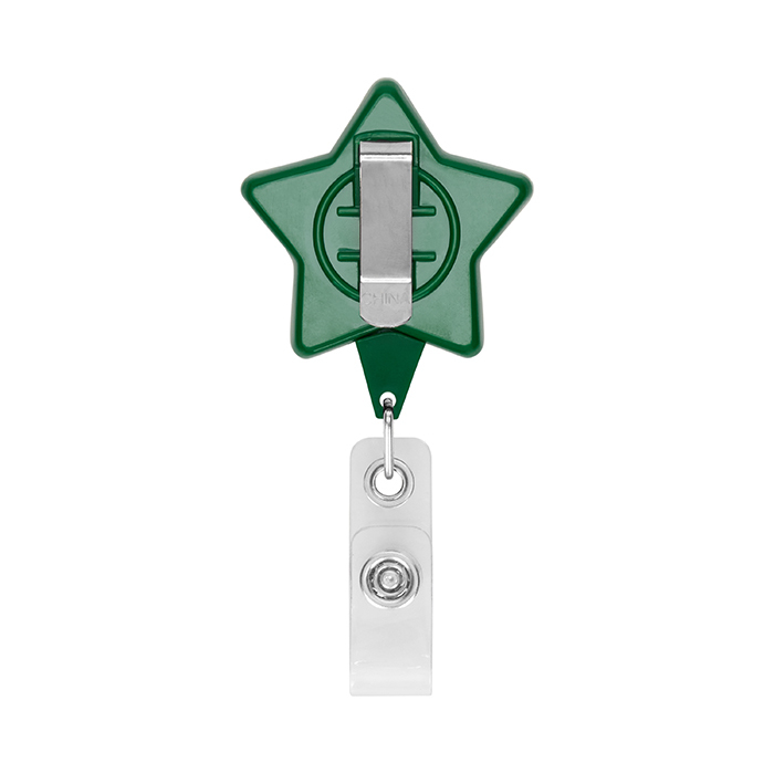 Enrouleur de badge rétractable en forme d'étoile avec logo. publicitaire personnalisé - vue 7