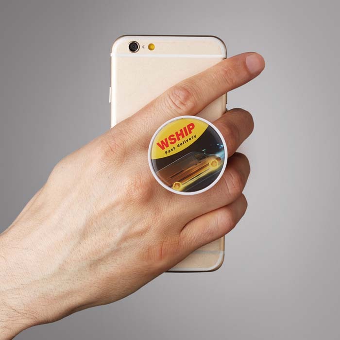 Support de téléphone pliable en ABS avec doming en quadri. publicitaire personnalisé - vue 7