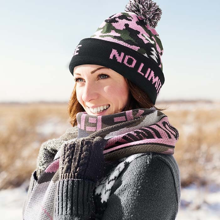 MW1010 Bonnet en acrylique à motif jacquard personnalisé avec pompon. publicitaire personnalisé - vue 7