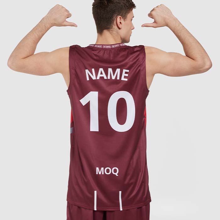 Maillot de basket-ball à col rond sublimé. publicitaire personnalisé - vue 7