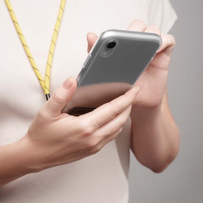 Cordon porte-téléphone bandoulière avec logo 1 couleur sur la boucle. publicitaire personnalisé - vue 8