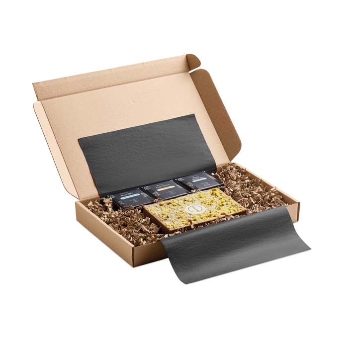 3 thés zen et un coffret cadeau en chocolat de style Dubaï. publicitaire personnalisé - vue 9
