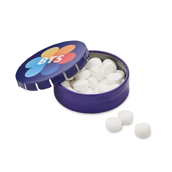 Boîtier en métal avec ouverture pression. Dimensions : Ø4,7X1,6 cm. publicitaire personnalisé - vue 9